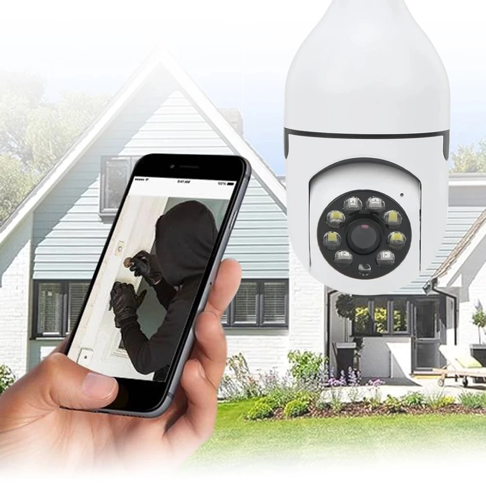 Wireless Smart 360° 1080P Light Bulb Camera - كاميرا مصباح ليلي ذكي لاسلكي 360 درجة بدقة 1080 بيكسل